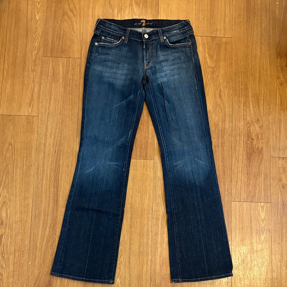 7 For All Mankind Dark Blue Boot Cut Jeans